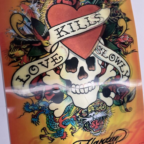 Ed Hardy Love Kills Slowly Lenticular Vintage Original Poster 2009 RARE - Picture 3 of 5